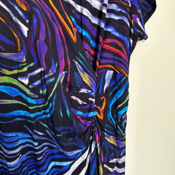 Soft Surroundings Maxi Dress 2X Blue Ruched - Picture 3 of 10